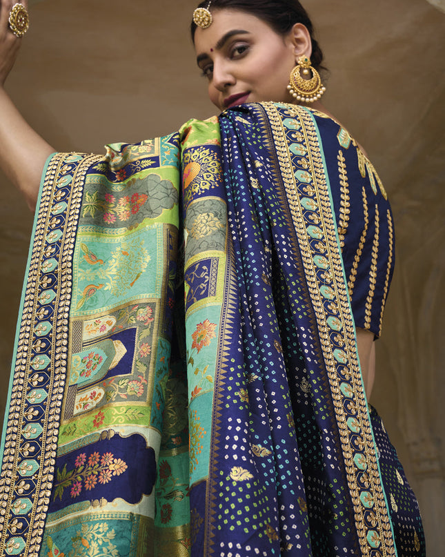 Multicolor Pure Dola Viscose Designer Saree