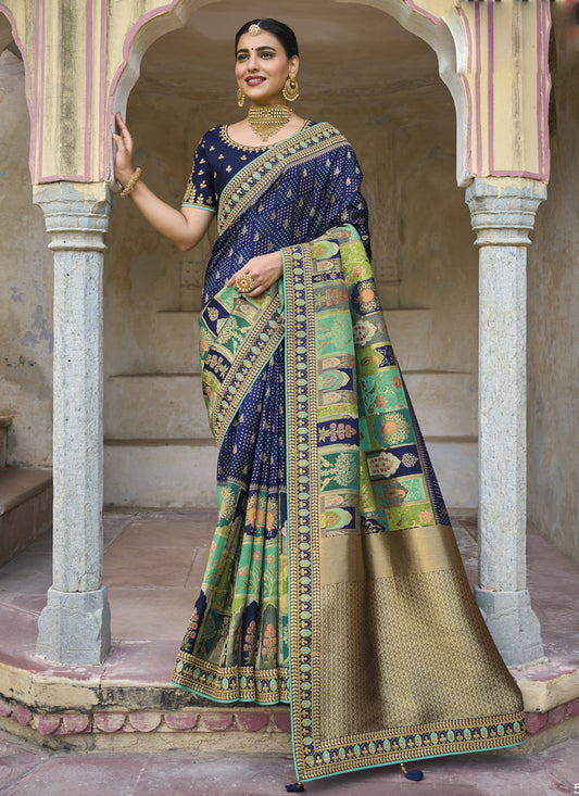 Multicolor Pure Dola Viscose Designer Saree