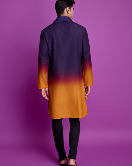Purple and Mustard Rayon Navratri Special Kurta