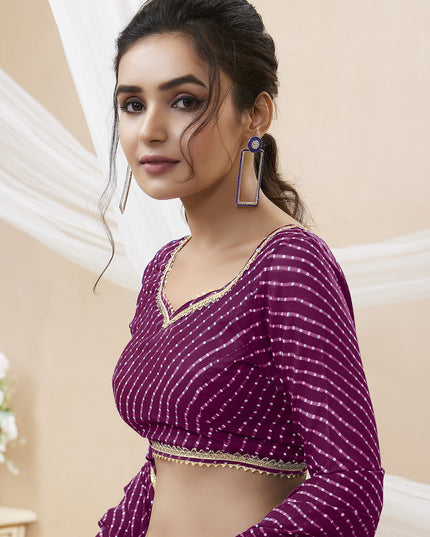 Magenta Leheriya Print Georgette Lehenga Choli