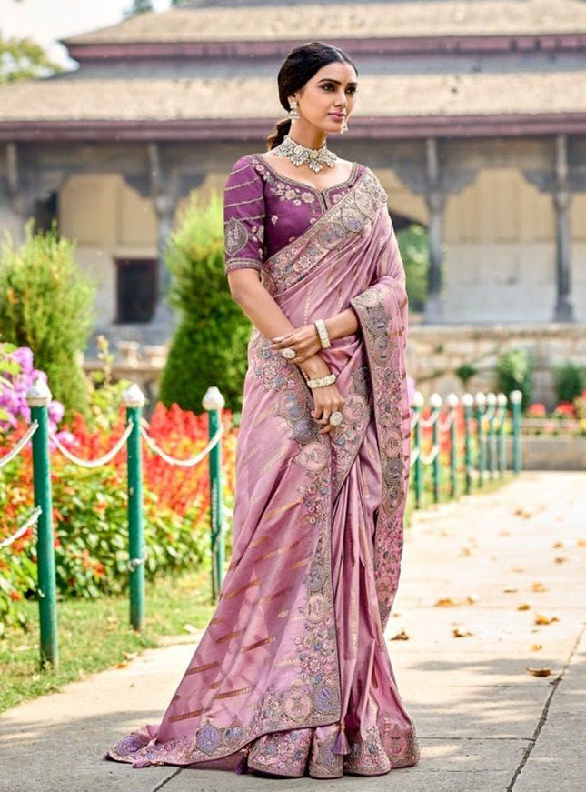Pink Gadhwal Silk Designer Saree