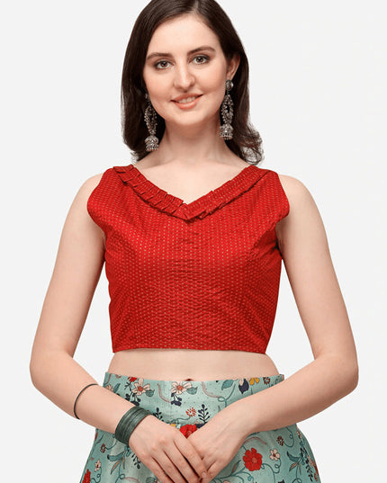 Sky Blue Satin Silk Blend Digital Print Navratri Specials Chaniya Choli