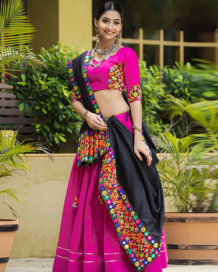 Rani Pink Pure Cotton Navratri Special Chaniya Choli
