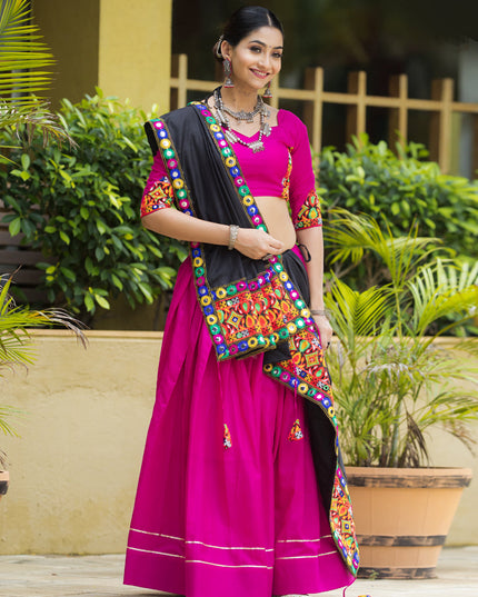 Rani Pink Pure Cotton Navratri Special Chaniya Choli