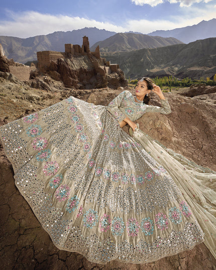 Dusty Beige Heavy Designer Lehenga Choli Set