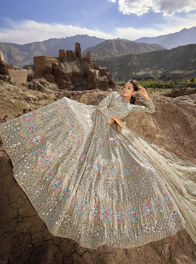 Dusty Beige Heavy Designer Lehenga Choli Set