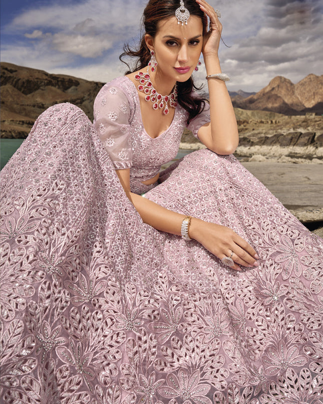 Mauve Heavy Designer Lehenga Choli Set