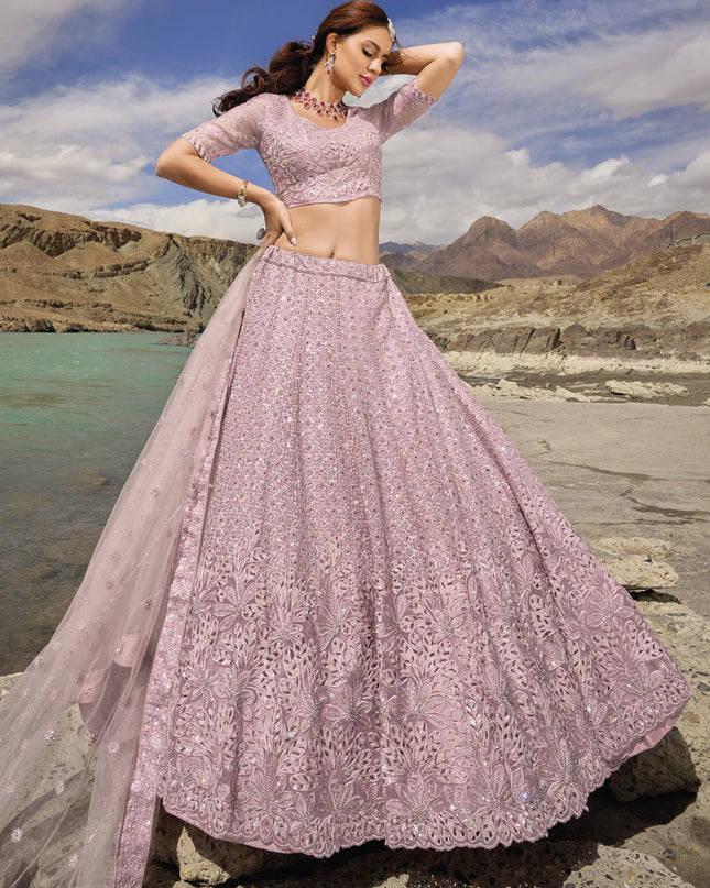 Mauve Heavy Designer Lehenga Choli Set