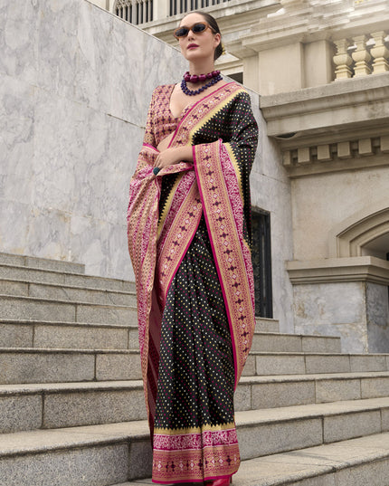 Black Banarasi Silk Woven Saree