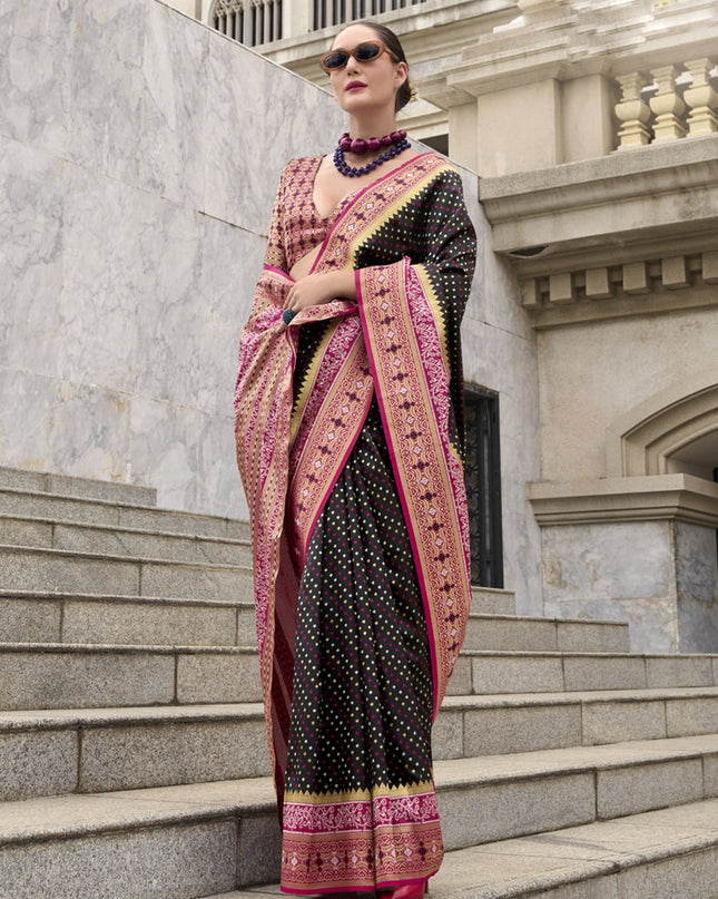 Black Banarasi Silk Woven Saree