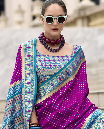 Magenta Banarasi Silk Woven Saree