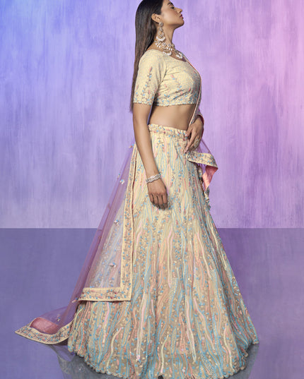 Off White Heavy Designer Lehenga Choli Set