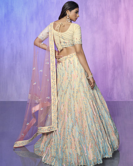 Off White Heavy Designer Lehenga Choli Set