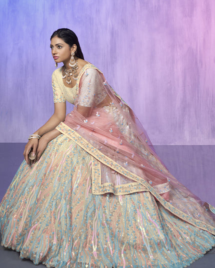 Off White Heavy Designer Lehenga Choli Set