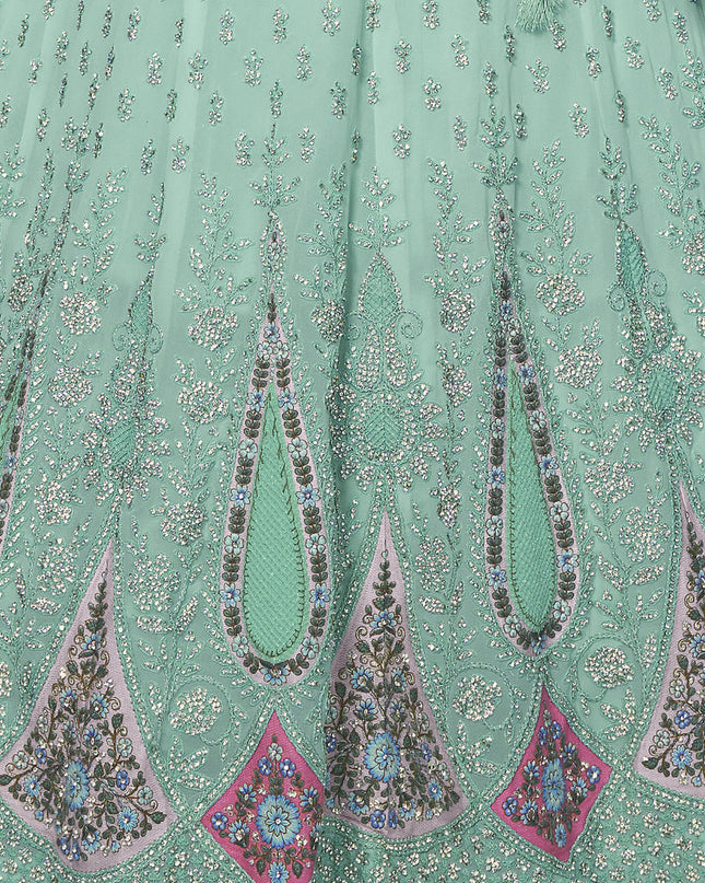 Aqua Green Heavy Designer Lehenga Choli Set