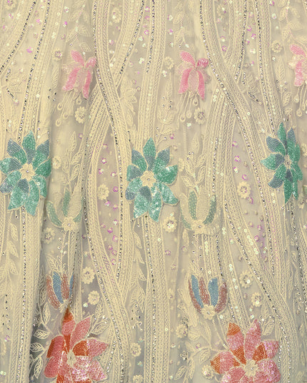 Off White Heavy Designer Lehenga Choli Set