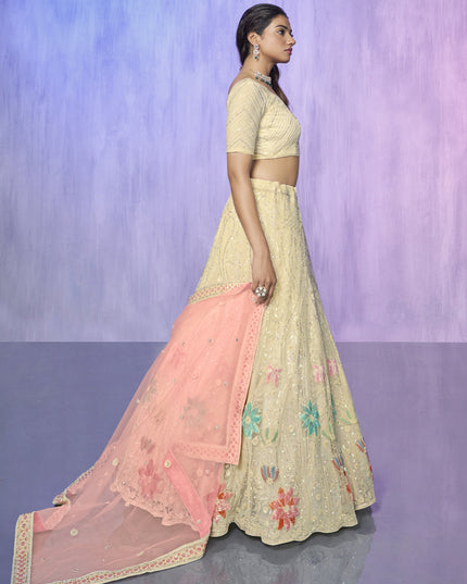 Off White Heavy Designer Lehenga Choli Set