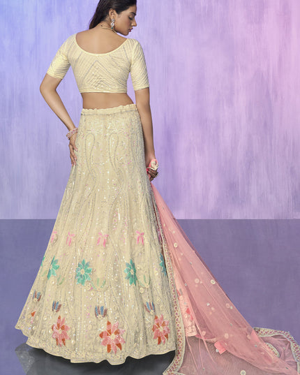 Off White Heavy Designer Lehenga Choli Set