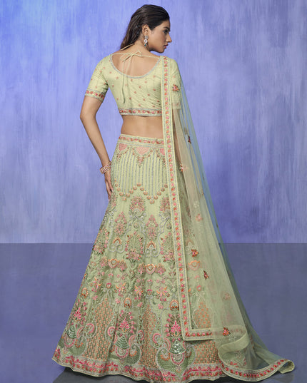 Parrot Green Heavy Designer Lehenga Choli Set