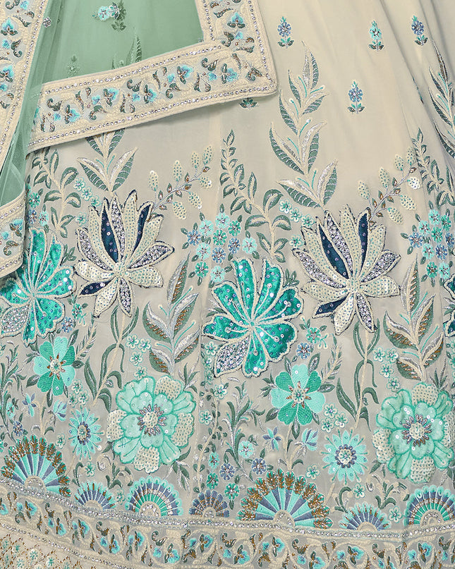 White Heavy Designer Lehenga Choli Set