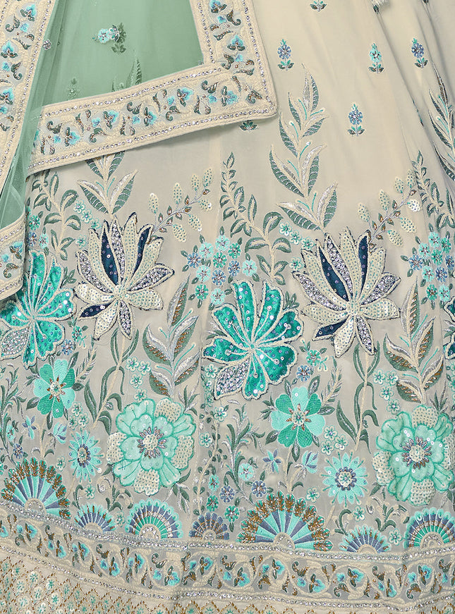 White Heavy Designer Lehenga Choli Set