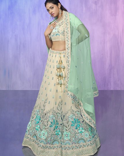 White Heavy Designer Lehenga Choli Set