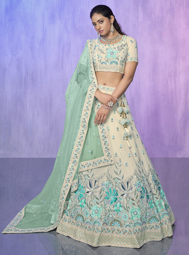 White Heavy Designer Lehenga Choli Set