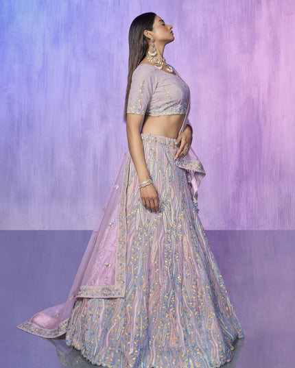 Lavender Heavy Designer Lehenga Choli Set