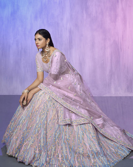 Lavender Heavy Designer Lehenga Choli Set