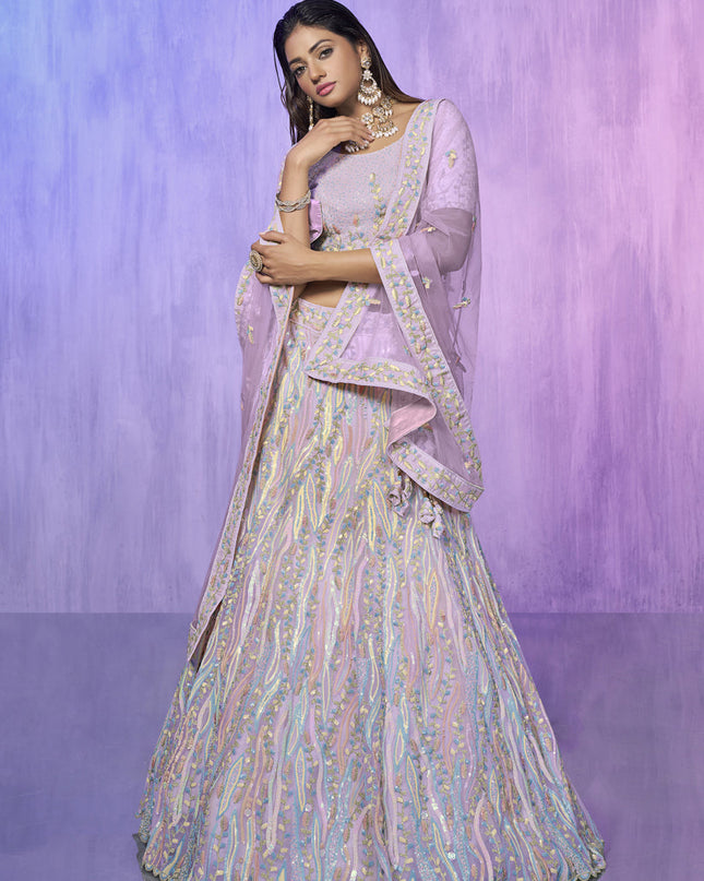 Lavender Heavy Designer Lehenga Choli Set
