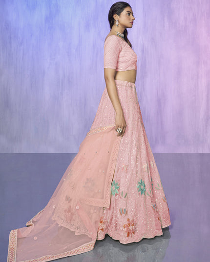 Peach Heavy Designer Lehenga Choli Set