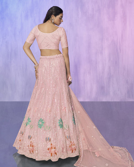Peach Heavy Designer Lehenga Choli Set