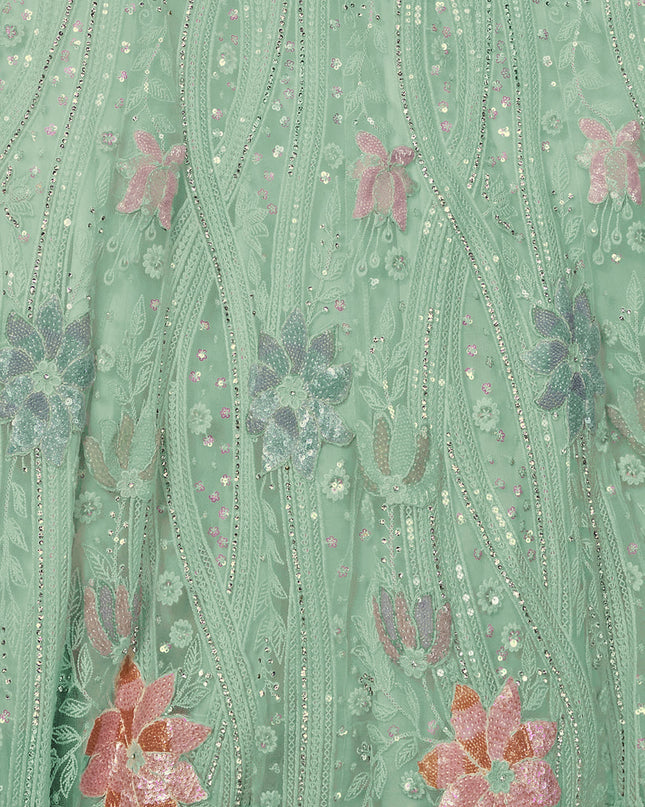 Aqua Green Heavy Designer Lehenga Choli Set