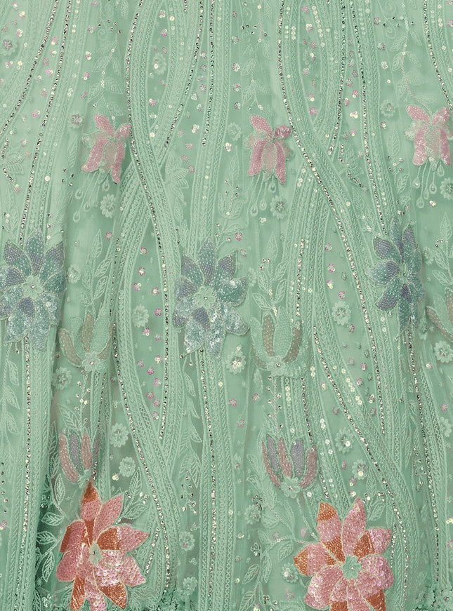 Aqua Green Heavy Designer Lehenga Choli Set