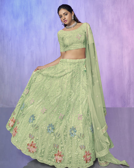 Sea Green Heavy Designer Lehenga Choli Set