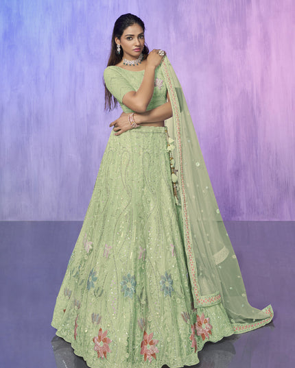 Sea Green Heavy Designer Lehenga Choli Set