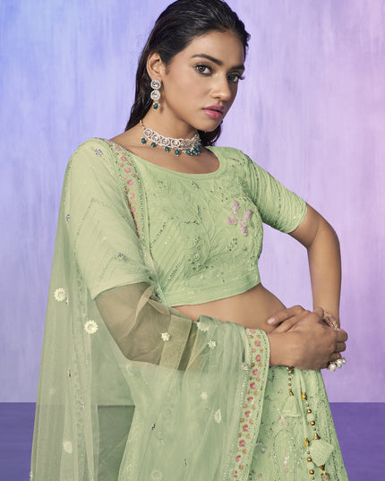 Sea Green Heavy Designer Lehenga Choli Set