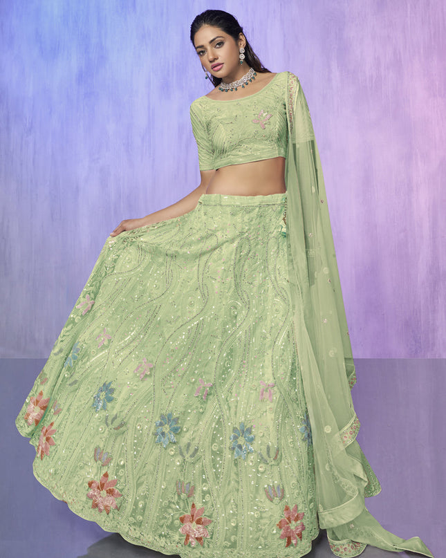 Sea Green Heavy Designer Lehenga Choli Set