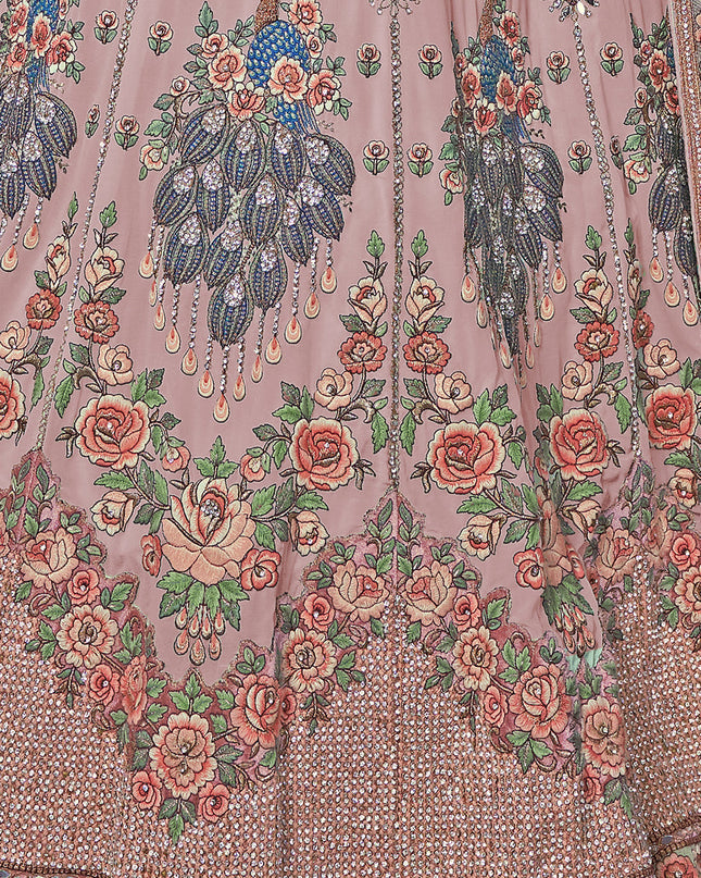 Peach Heavy Designer Lehenga Choli Set