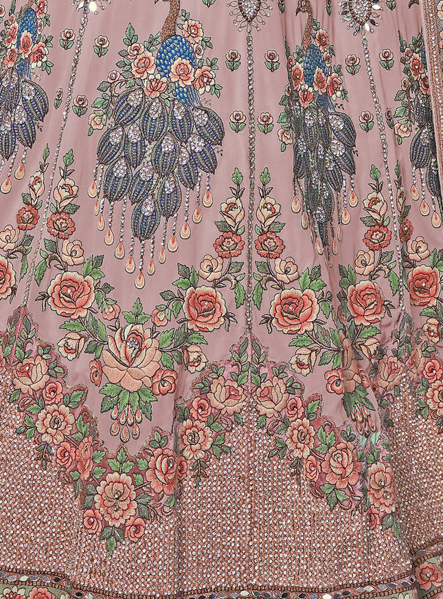 Peach Heavy Designer Lehenga Choli Set