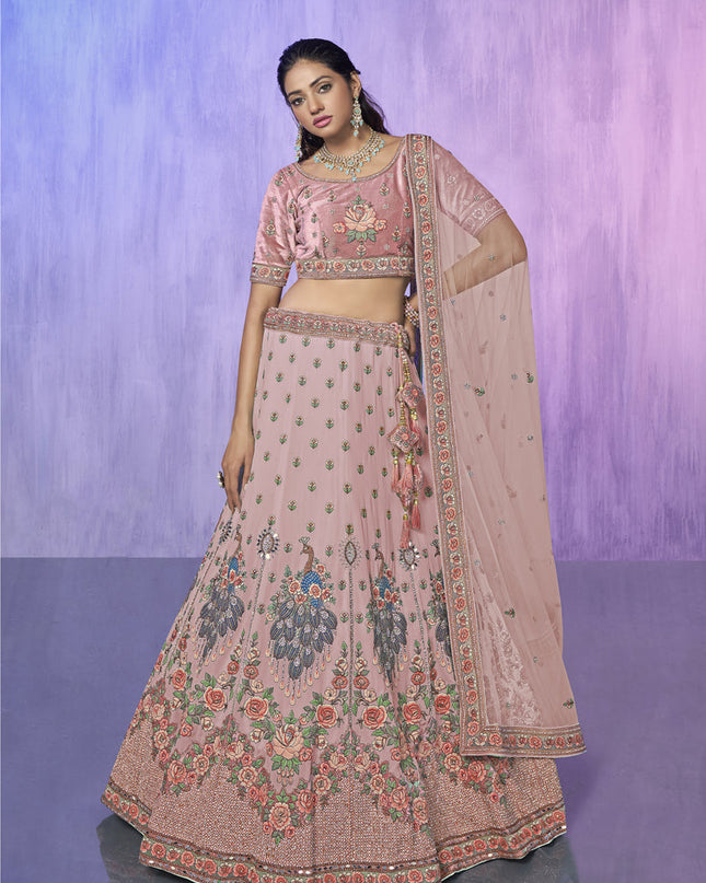Peach Heavy Designer Lehenga Choli Set