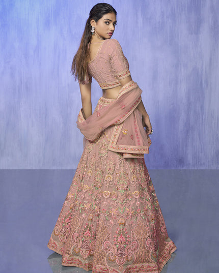 Peach Heavy Designer Lehenga Choli Set