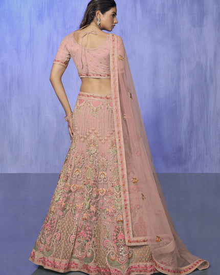 Peach Heavy Designer Lehenga Choli Set
