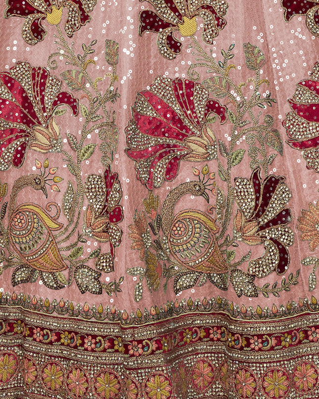 Peach Heavy Designer Lehenga Choli Set