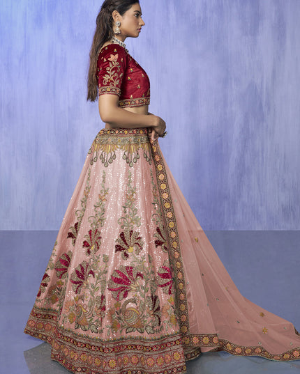 Peach Heavy Designer Lehenga Choli Set