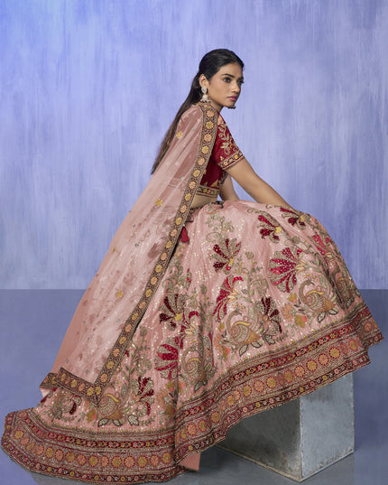 Peach Heavy Designer Lehenga Choli Set