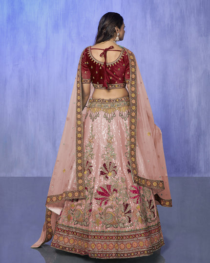 Peach Heavy Designer Lehenga Choli Set