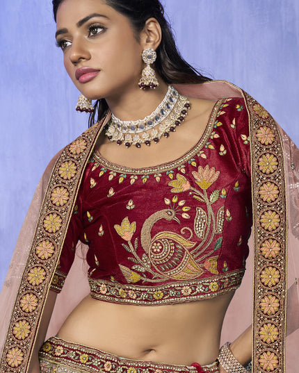 Peach Heavy Designer Lehenga Choli Set