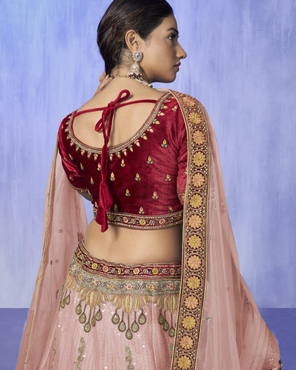 Peach Heavy Designer Lehenga Choli Set