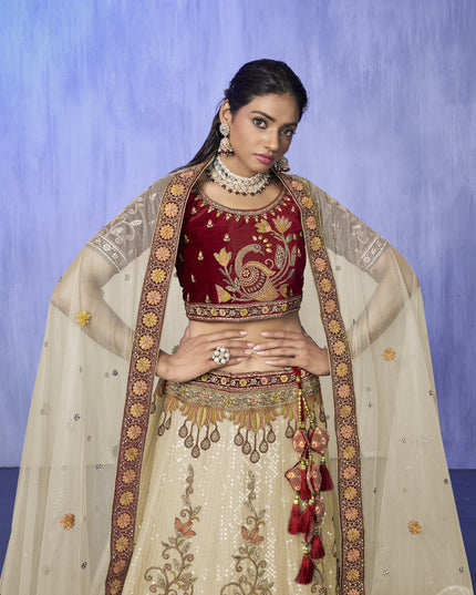 White Heavy Designer Lehenga Choli Set